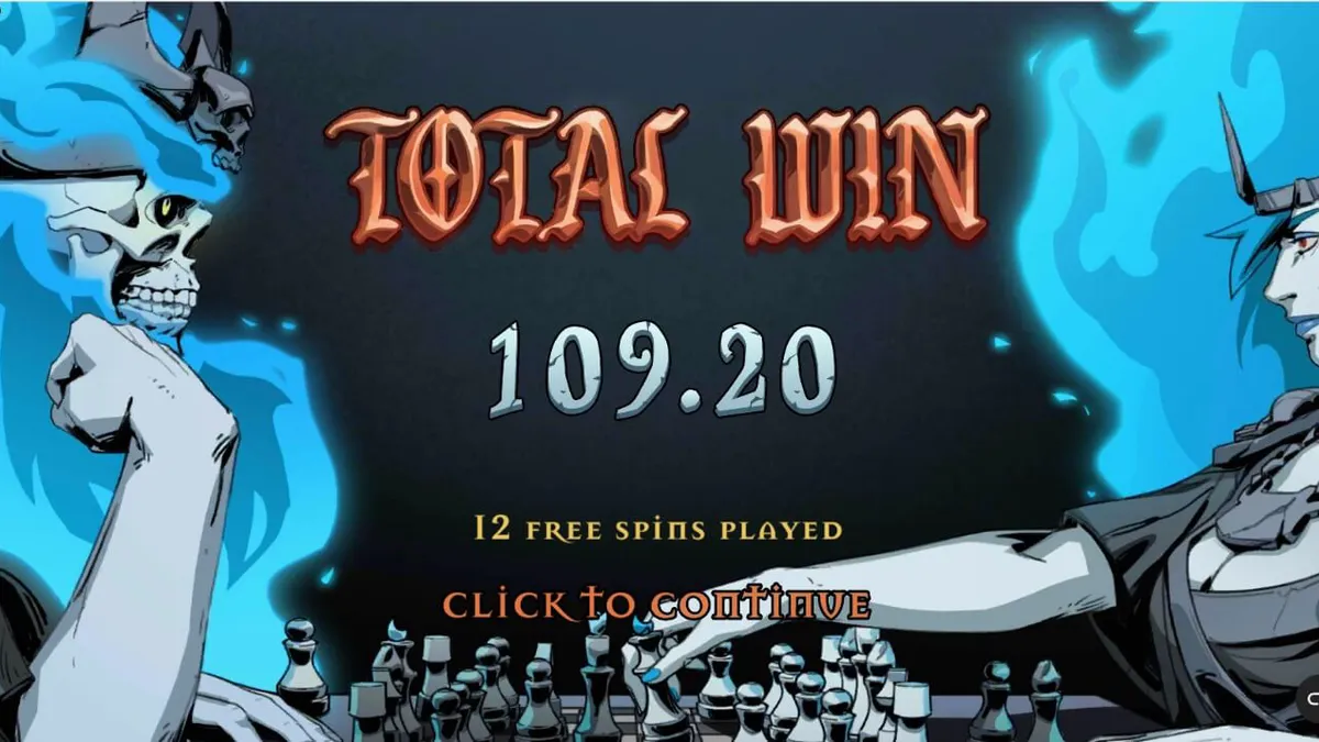 Tampilan visual slot Dynasty of Death dengan tema mitologi Yunani dan papan catur.