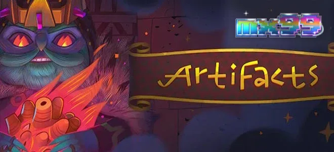 Tampilan visual slot Artifacts dengan tema arkeologi dan harta karun kuno